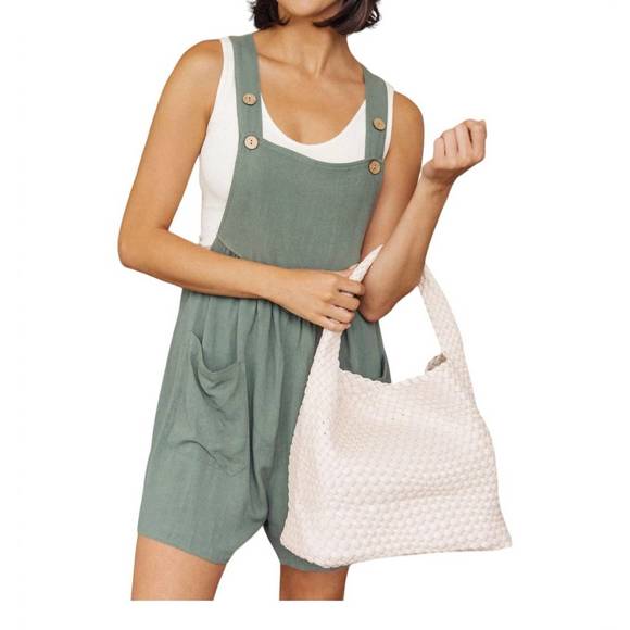 NEW 123 AMORE woven and worn tote bag in ivory - Picture 2 of 3